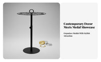 Holds 45+ Medals Adjustable Medal Display Stand No-Drill Installation Adjustable Height Medal Stand Polished Finish for Athletes, Award Room