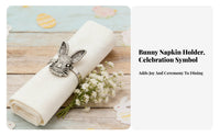 Metal Hare Napkin Holder Sturdy Alloy Bunny Napkin Holder Easy to Clean Easter Bunny Table Decoration for Homemakers, Banquets, Restaurants, Weddings