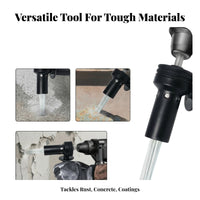 Carrying Case Needle Scaler Kit Ribbed Grip Electric Hammer Needle Scaler Multi-Surface Use Concrete Cleaning Attachment