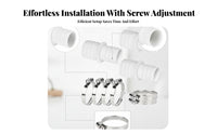 3 Pieces PP Plastic 32 Mm Hose Adapter White Stepped Hose Adapter Metal Fluid Connector for Aquariums
