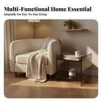 Modern Design periodical Rack Table Minimalist & aesthetic Wavy Acrylic table Multi-Functional Nightstand Transparent Look for Readers, Apartment Dwellers, homeowners, Living Room, Bedroom, Home Office, Study