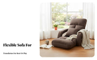 Removable and Washable Cover Adjustable Backrest Lounger Comfortable Armrests Adjustable Padded Lounger Multi-Functional Lazy Sofa Ergonomic Support for New Mothers, Students, Young Adults, Bay Window, Nursing, Living Room, Small Apartments