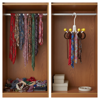 Rotating 6-Claw Hook Hanger for Cabinet Organization - Punch-Free Multi-functional Storage for Bags, Hats, and Underwear