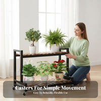 With casters Tiered Plant Stand Multitiered Rolling Flower Pot Stand Space-Saving Display Shelf Easy Assembly for Gardening lovers, Apartment Dwellers, Balcony, Living Room, Porch, Corner