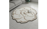Easy to Clean Irregular Flower Shaped Rug Washable Irregular Flower Rug Ultra Soft Blossom Pattern Floor Mat Non-Slip Backing for Bedroom