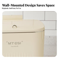 Wall-Mounted Trash Can with Lid Wall Mounted Garbage Can Hanging Kitchen Bin Space-Saving Cabinet Door Wastebasket for Bathroom