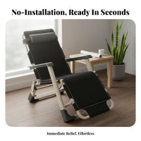 Single Person Leisure Chair Sit and Versatile-Use Foldable Rest Cot Portable Adjustable Reclining Lounge Chair for Homeowners, Balcony, Home, Backyard