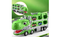 Double-Form Dinosaur Carrier Truck Convertible Dino Race Track Truck Alloy
