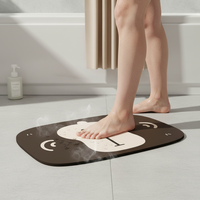 Diatomaceous Earth Bath Mat, Non-Slip Quick Dry Super Absorbent Animal Floor Mat for Bathroom and Toilet