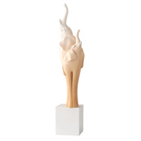 Slim Statue with Pedestal Sculptural Elephant Statue Minimalist Elephant Sculpture Elegant for Entryway