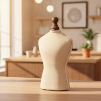 Necklace Display Bust Beige Linen Necklace Bust Elegant Pendant Display Stand Jewelers, Vendors, Boutiques