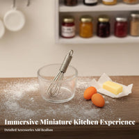 Realistic Design Dollhouse Kitchen Scene Prop Highly Elaboration Ed Dollhouse Kitchen Miniatures DIY Friendly for Collectors, Kids