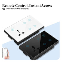 Universal Automated Wall Panel Timer Function Smart Switch Combo No Hub Required Touch Wall Panel with Outlet for Homeowners, Home, Bedroom, Hotel