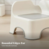 Multi-Purpose Floor Chair with Backrest Rounded Edges Low Stool Strong Load-Bearing kids' Furniture Anti-Slip Design for Toddlers, Parents, Living Room, Entryway, Playroom, Bathroom