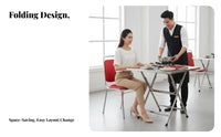 Folding Leg Stand Space Saving Folding Canteen Table Rust-Resistant Commercial Furniture for Restaurant Owners, Homeowners, Canteens, Outdoor, Kitchen