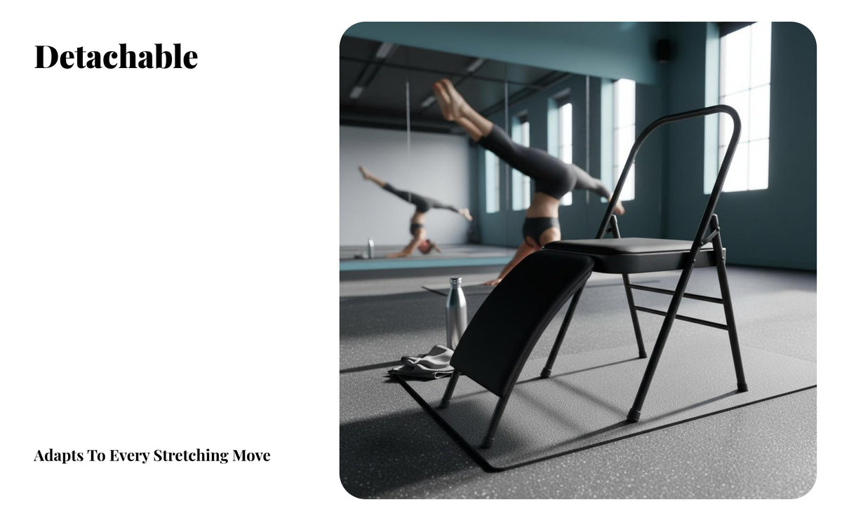 Foldable Design Iyengar Mind-Body Practice Chair Multi-Functional Iyengar Auxiliary Chair Heavy-Duty Mind-Body Practice Inversion Bench Sturdy Steel Frame for Beginners, Professionals, Home Gym