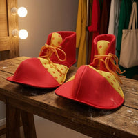 Dotted Clown Shoes Orange Ties Red Clown Shoes Black Sole Costume Item Cotton