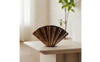 Pleated Metal Vase Shiny Fan-Shaped Vase Rustic for Decorators