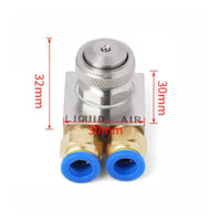 Fine Atomization Wide Angle Humidifying Nozzle Two-Fluid Spray Nozzle Adjustable Flow Stainless Steel Misting Head for Humidification, Cooling, Dust Suppression