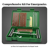 59 Pieces Emergency Use Tubeless Tire Plug Set Strong Adhesion Tubeless Tire Plug Kit Portable Storage Case Vehicle Maintenance Supply Quick and Simple Solution for DIY Mechanics, Motorcyclists, Roadside, Journeys, Long-Distance Travel, Workshop