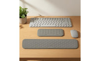 2 Pieces Cloth-Covered-Covered Memory Foam Wrist Rest Set Honeycomb Texture Keyboard and Mouse Wrist Rest Set Contoured Edges Computer Accessory Rounded