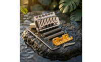 Guitar Bridge with Tremolo Arm Chrome Tremolo Bridge with Block Adjustable for Guitarists