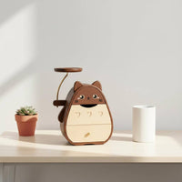 Cat Shaped Desk Organizer Wood Wooden Drawer Storage Box Multi-Compartment Design Cute Cartoon Storage Holder for Bedroom