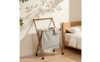 Laundry Hamper with Hanging Rail Foldable Laundry Hamper with Wheels Space-Saving for Bedroom