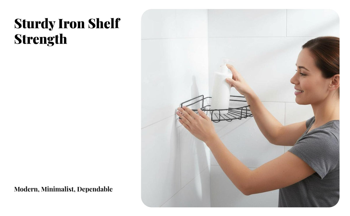 Drillnon-Drill Installation Corner Shower Organizer Space-Saving Design Wire Corner Organizer Self Bathroom Organizer Long-Lasting for Renters, Homeowners, Students, Kitchen, Dorm Room