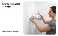 Drillnon-Drill Installation Corner Shower Organizer Space-Saving Design Wire Corner Organizer Self Bathroom Organizer Long-Lasting for Renters, Homeowners, Students, Kitchen, Dorm Room