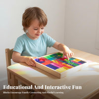 Rainbow Acrylic Blocks Quality Light and Shadow Toy Educational Geometric Shape Blocks for Kids, Young