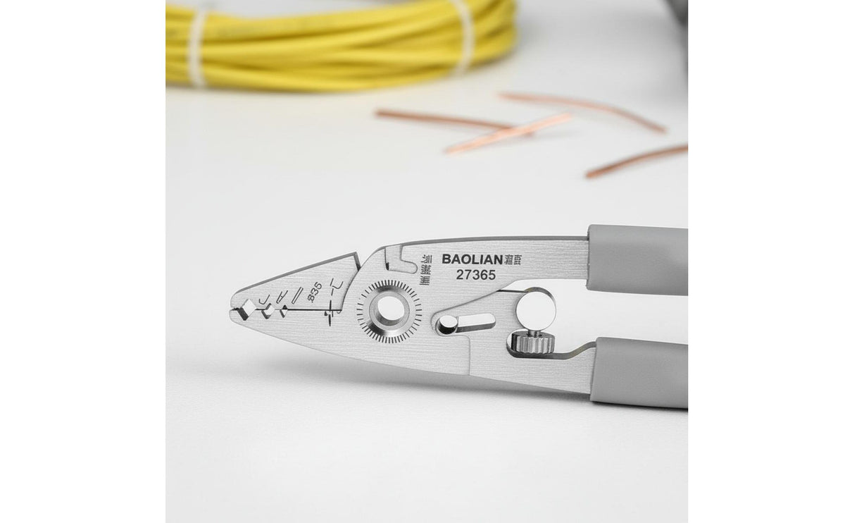 High Hardness Multifunctional Fiber Optical Stripper Multi-Purpose 6-Hole Wire Stripping Pliers Non-Slip Handle Hand Tool for Electricians