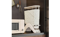 Dry Food Dispenser Press-Style Rice Dispenser Grain Container with Cup Countertop Bin BPAclear for Home Cooks, Kitchen, Pantry