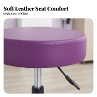Stable Round Base Adjustable Swivel Stool Built-in Footrest Adjustable Padded Stool Certified Gas Lift Counter Chair Modern Design for Beauticians, Shopkeepers, Homeowners, Beauty Salon, Workshop, Kitchen, Dining Room