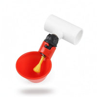 12 Pieces Chicken Water Cup with T-Connector Heavy-Duty Automatic Poultry Water Cup Poultry Drinking Bowl with Buoyant Regulator
