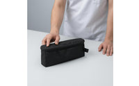Handheld Storage Side of Bag Strap Zipper Pouch Black Carrier