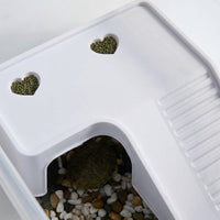 Textured Reptile Hide Turtle Basking Resting Spot, Multi-Functional Aquarium Caves and Hides, Polypropylene Resting Shelter with Feeding Area