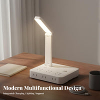 Foldable Desk Lamp Socket Multi-Functional Design Illuminant Desk Lamp Power Strip Power Outlet Board Night Light Safety Sockets