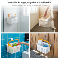 Portable Plastic Shower Caddy Basket for Bathroom Toiletries and Storage