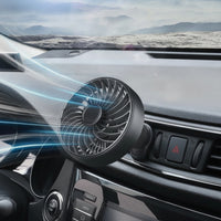 Adjustable Angle Car Air Vent Fan Compact Dashboard Vent Fan Slim 360 Rotatable for Drivers, Commuters