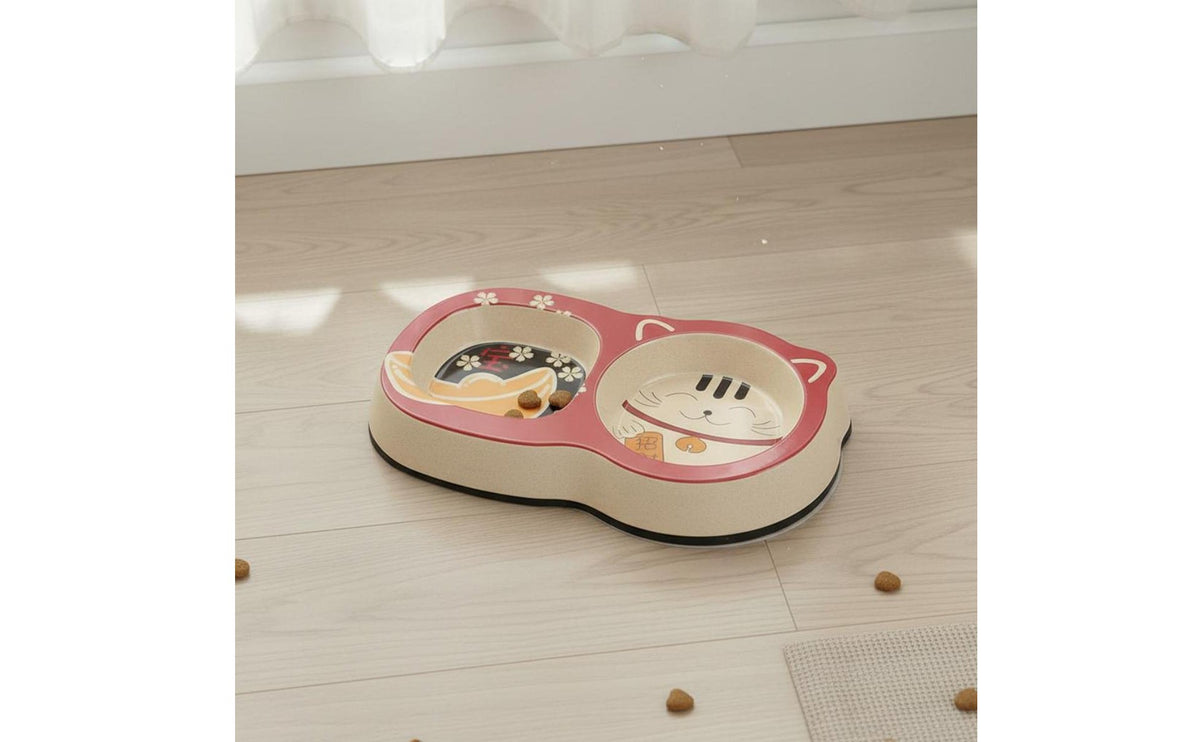 Pet Bowl Easy to Clean Double Pet Bowl for Young Dogs, Kittens