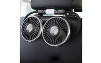 USB Powered Dual Head Car Fan 3-Speed Dual Head Rear Seat Fan 12V Adjustable for Drivers, Road Trips, Truck