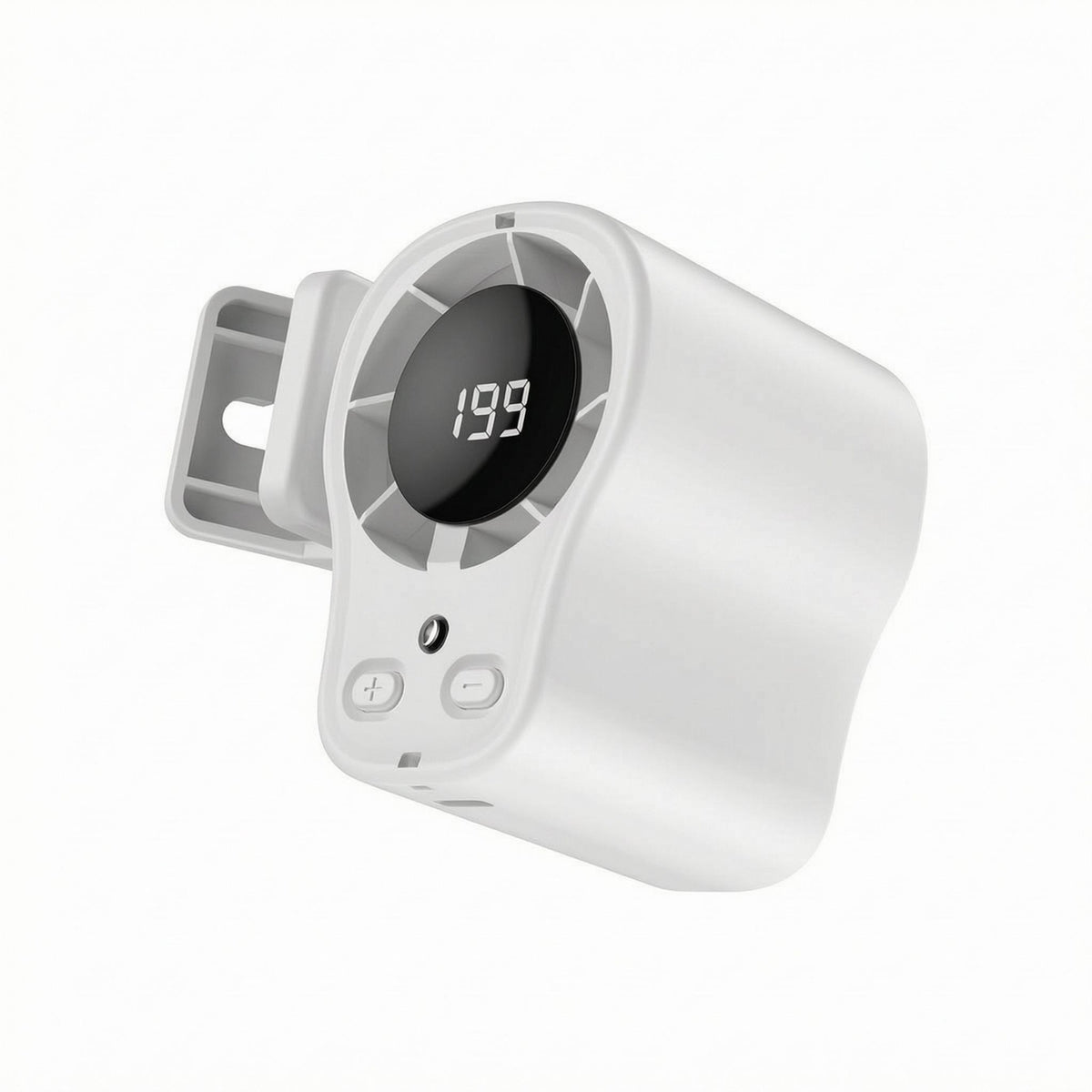 1500 mAh Waist Clip Fan Digital Display Portable Clip Fan Front Buttons Personal Cooling Compact