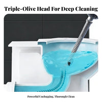 Powerful Clog Removal Olive Head Drain Cleaner Navigates Bends Flexible Pipe Dredging Tool Long-Lasting Construction for Toilet, Kitchen