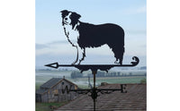 Border Collie Weathervane Stainless Steel Border Collie Wind Vane European Design Dog Weathervane for Yard, Rooftop, Farm
