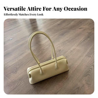 Clasp Closure Rectangular Bag Korean Design Long Handle Underarm Bag High-End Feel Minimalist Leather Purse for Young Adults, Daily Use, Shopping