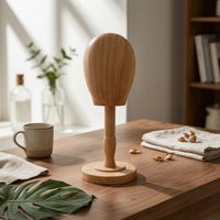 Hairpiece Holder Stand with Wooden Base Profesional Mannequin Head Stand Compact