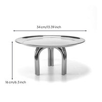 Mirrored Tray with Legs Sleek Stainless Steel Fruit Tray Polished for Home Decor
