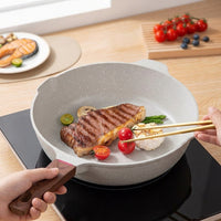 Frying Pan with Lid for Induction Hob and Cooker Gas, Thickened Nonstick Egg Frying Pan with Pour Spouts, Skillet for Steak, Omelette Fry Pan