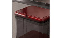 Two-levelHeight Trash Bin with Wheels Transparent Rolling Garbage Can Rectangular Mobile Waste Bin Long-Lasting for Kitchen, Living Room